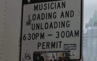 These are permanent signs all the way down sixth. Awesome.