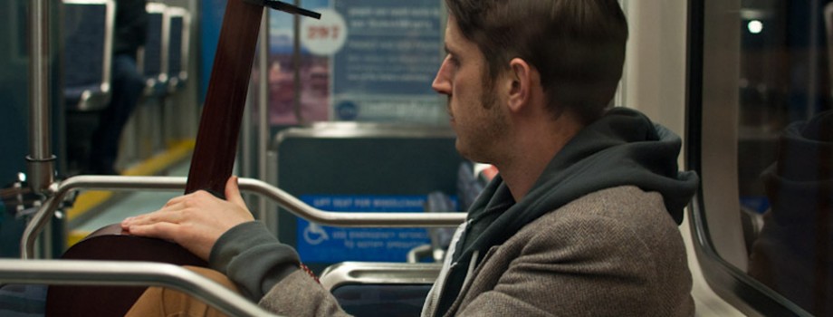 Kris Orlowski on the light rail photo by Morgen Schuler
